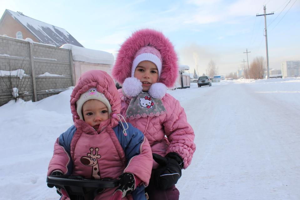 Russian girls in winter